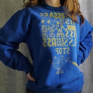 STOP! Hammer time! Blue long sleeve sweatshirt